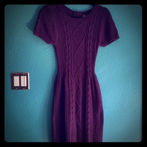 Purple knit dress